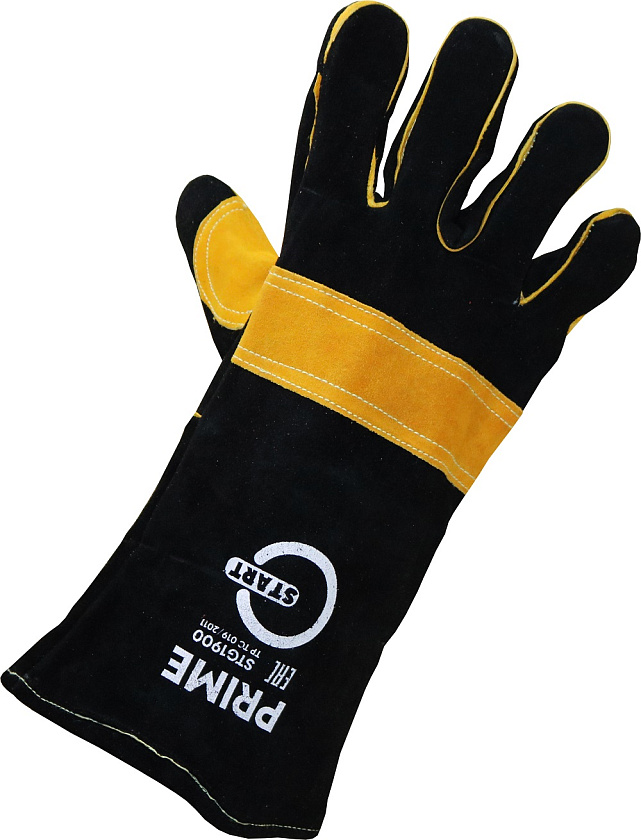 Prime, Краги спилковые, усиленная ладонь (черные) Start