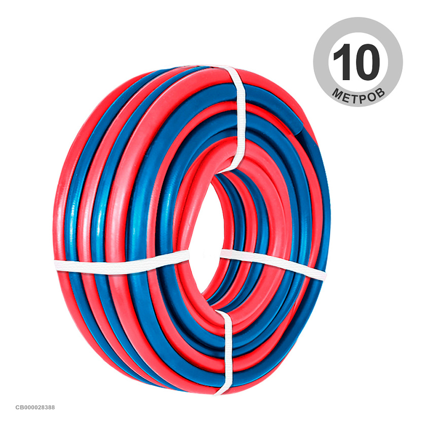 Спаренный рукав 6.3 мм. (кислород - пропан) бухта 10 м.